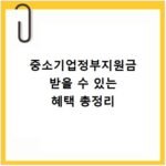 중소기업정부지원금 받을 수 있는 혜택 총정리