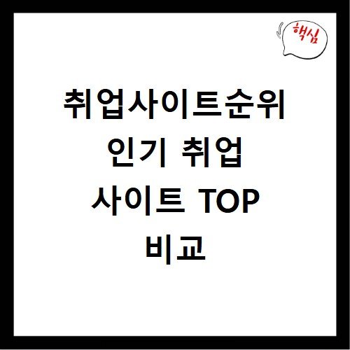 취업사이트순위 인기 취업 사이트 TOP 비교