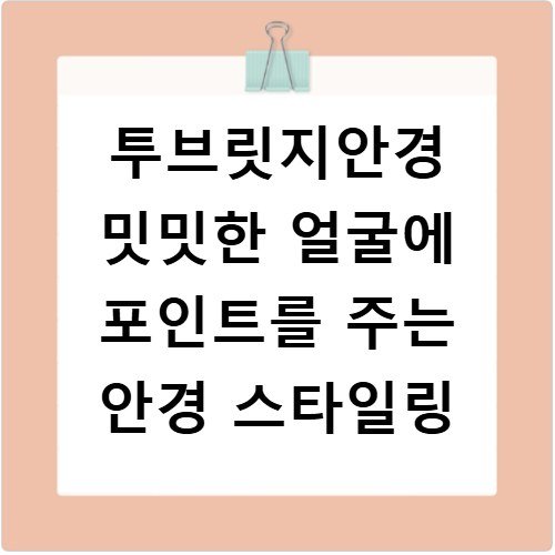 투브릿지안경 밋밋한 얼굴에 포인트를 주는 안경 스타일링