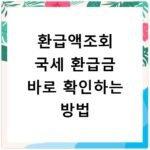 환급액조회 국세 환급금 바로 확인하는 방법